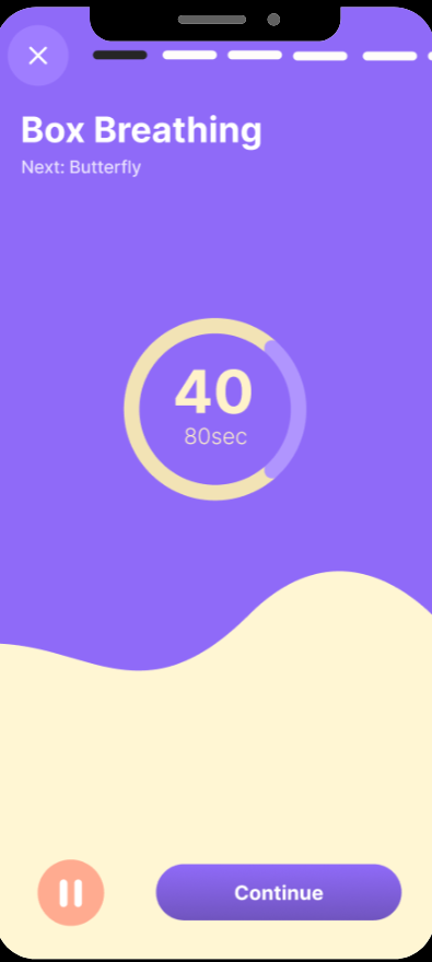 Buddy App Box Breathing - Meditation Exercise Screen